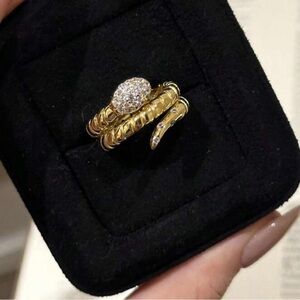 Elegant Gold and Silver Snake Ring